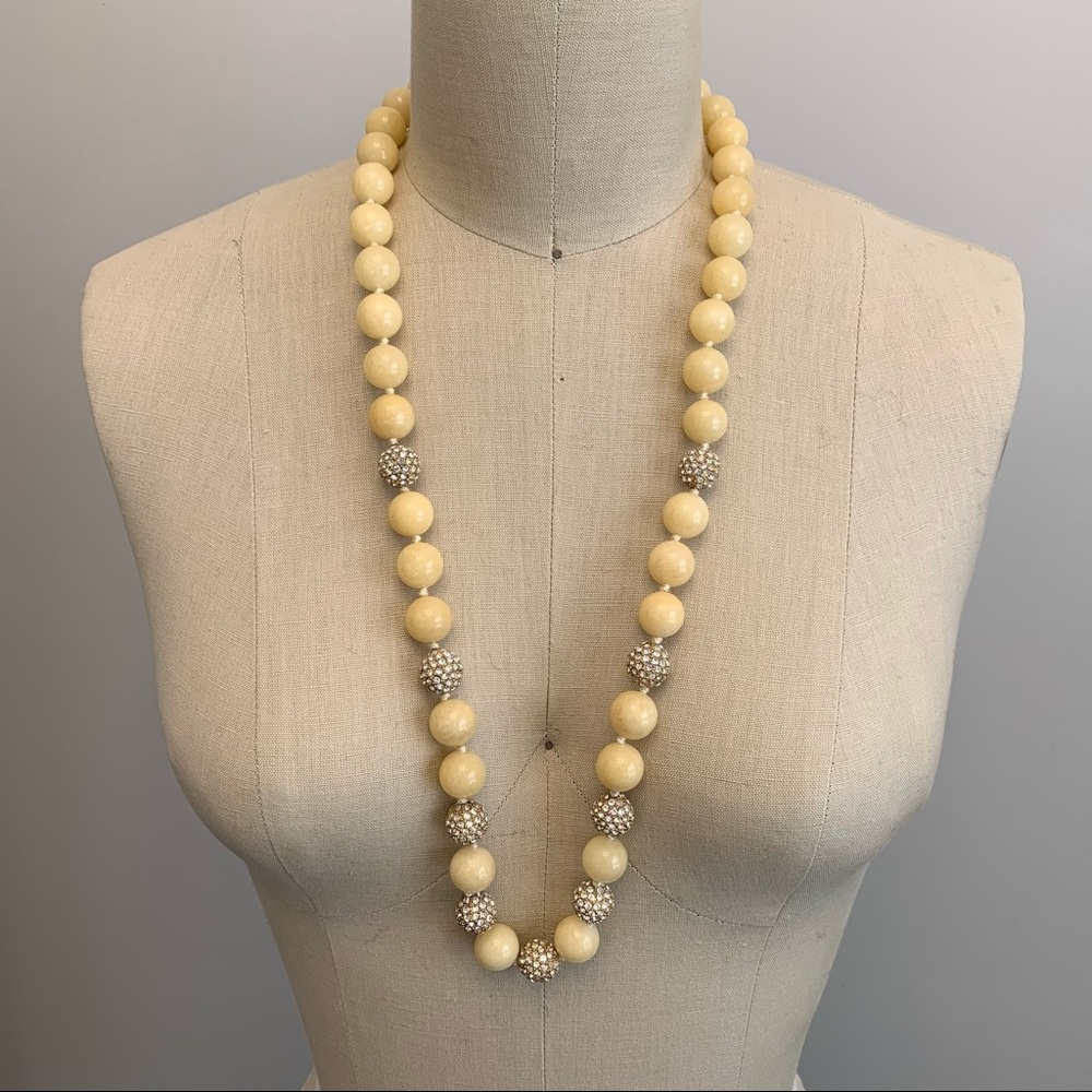 J Crew Fireball Beaded Long Statement Necklace